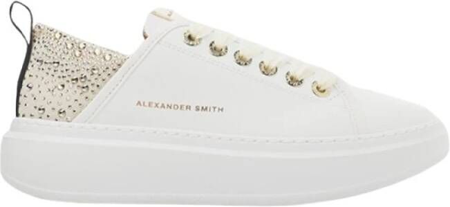 Alexander Smith Casual Sneakers in Wit en Goud White Dames
