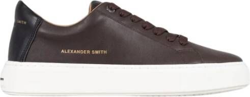 Alexander Smith Donkerbruine Stadsstijl Sneakers Brown Heren