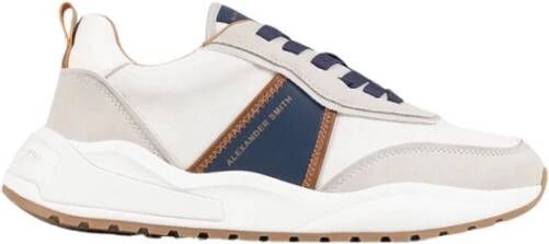 Alexander Smith Eco-Dover Wit Blauw Sneakers Multicolor Heren