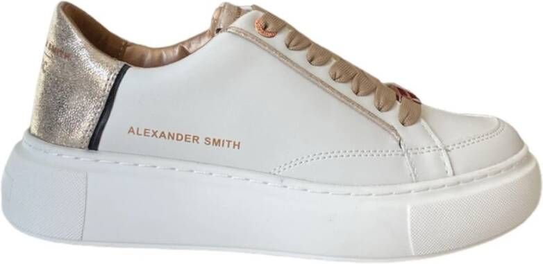 Alexander Smith Eco-Greenwich Leren Sneaker Wit Goud White Dames