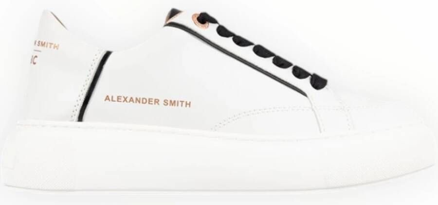 Alexander Smith Eco-Greenwich White Black Sneakers White Dames