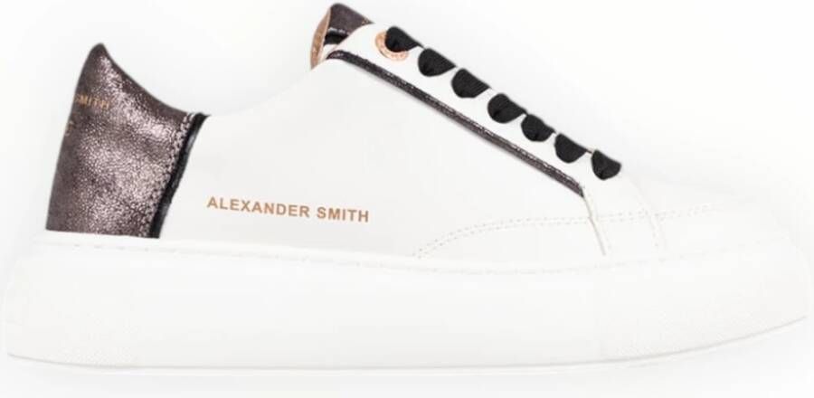 Alexander Smith Eco-Greenwich White Black Sneakers White Dames