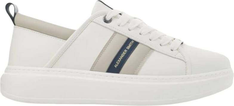 Alexander Smith Eco-Wembley Man Sneakers Wit Grijs Blauw White Heren