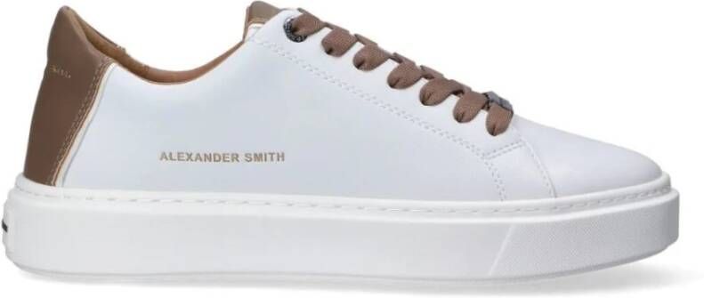 Alexander Smith Groene katoenen sneakers met logo White Heren