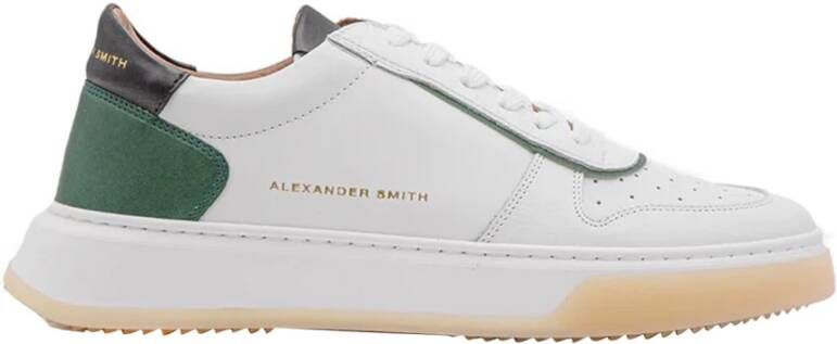 Alexander Smith Harrow Bianca Groene Retro Sneakers White Heren