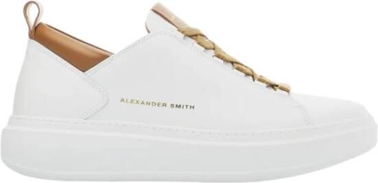 Alexander Smith Logo Sneakers met Rubberen Zool en Vetersluiting White Heren