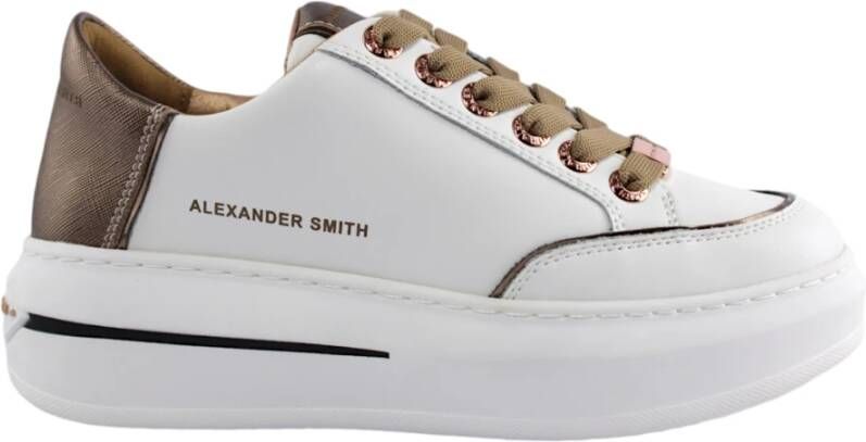 Alexander Smith Koper Donker Wit Sneakers White Dames