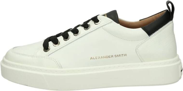 Alexander Smith Wembley Leren Sneaker Wit Donkergrijs White Heren