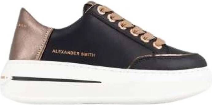 Alexander Smith Lancaster Gate Zwarte Leren Sneakers Black Dames