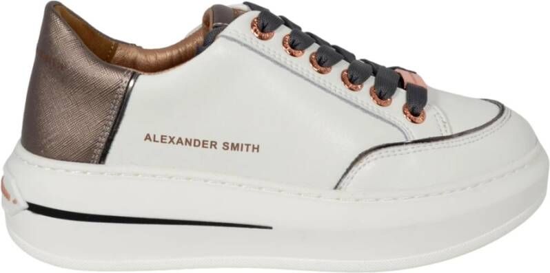 Alexander Smith Lancaster Woman Sneakers Wit Donker Zilver White Dames