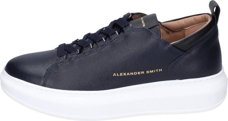 Alexander Smith Leren Heren Sneakers Stijlvolle Schoenen Blue Heren