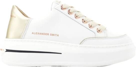 Alexander Smith Lancaster Wit Gouden Sneakers White Dames