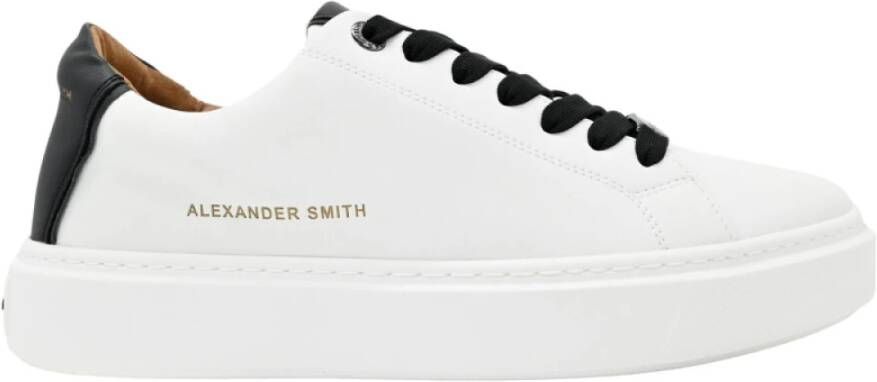 Alexander Smith London White Black Sneakers White Heren