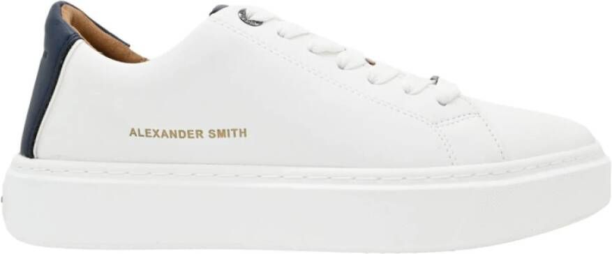 Alexander Smith London White Blue Sneakers White Heren