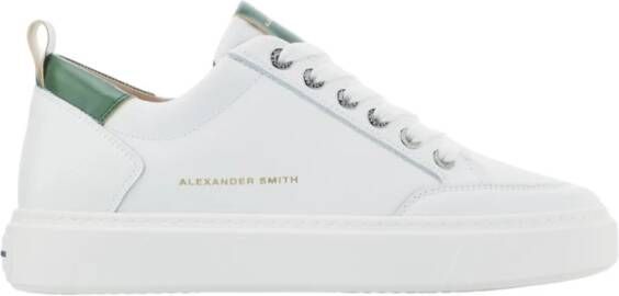 Alexander Smith Luxe Wit Groen Straat Sneakers Multicolor Heren