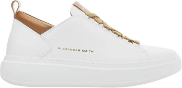 Alexander Smith Wembley White Cognac Sneakers White Heren