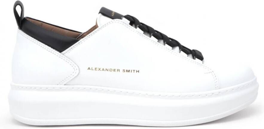 Alexander Smith Leren Sneaker met Contrast Inzetstukken White Heren