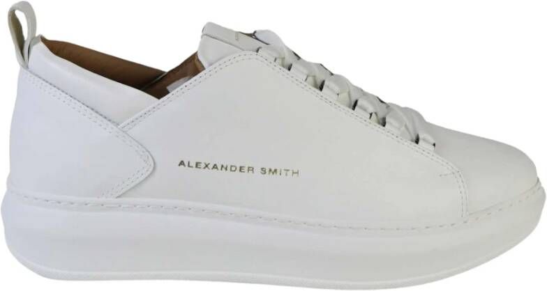 Alexander Smith Witte Leren Wembley Total-White Sneakers White Heren