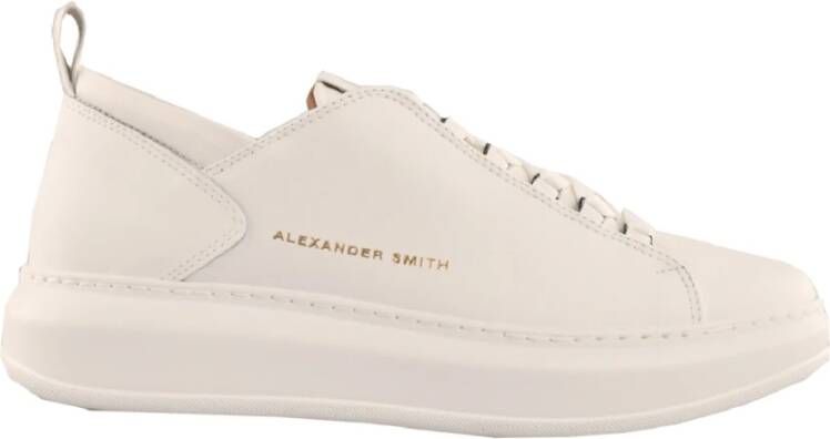 Alexander Smith Witte Leren Wembley Total-White Sneakers White Heren