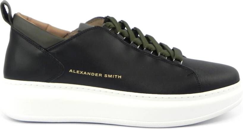 Alexander Smith Militair Groene Leren Sneakers Wembley Green Heren