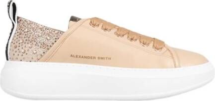 Alexander Smith Sportieve Camel Sneakers met Strass Brown Dames