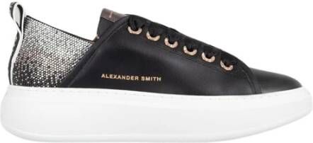 Alexander Smith Sportieve Zwarte Zilveren Sneakers Black Dames