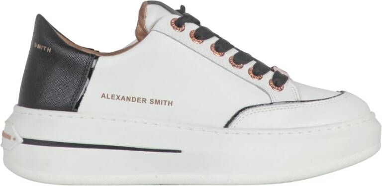 Alexander Smith Stijlvolle Sneakers in Wit en Zwart White Dames