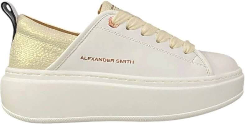 Alexander Smith Wembley High Leren Sneaker Wit White Dames