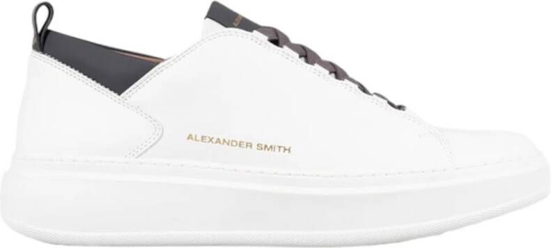 Alexander Smith Wembley Leren Sneaker Wit Donkergrijs White Heren