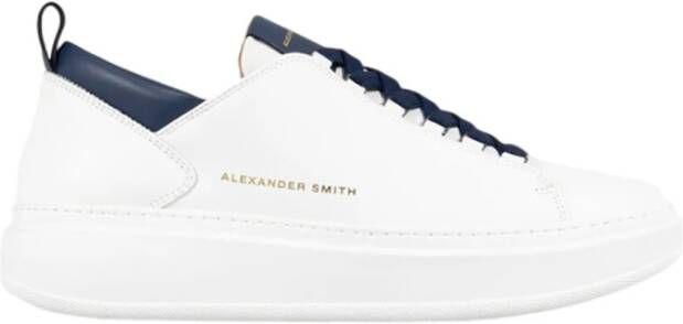 Alexander Smith Wembley Wit Blauw Leren Sneakers White Heren