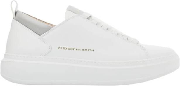 Alexander Smith Wembley Wit Grijs Leren Sneakers White Heren