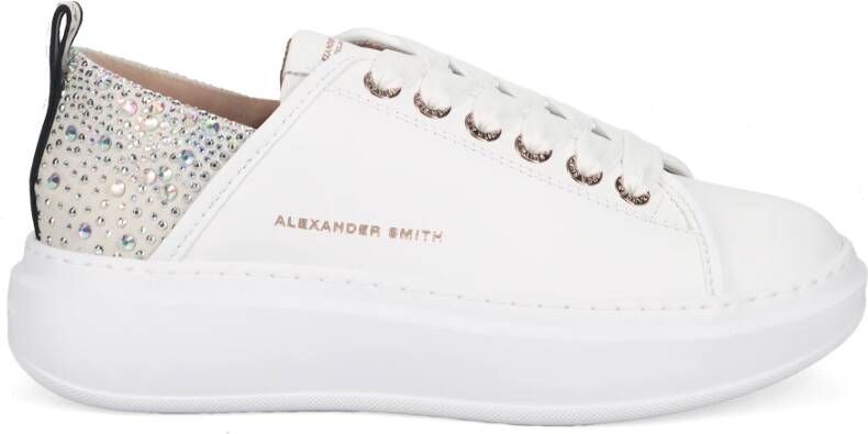 Alexander Smith Wembley Witte Strass Sneakers White Dames