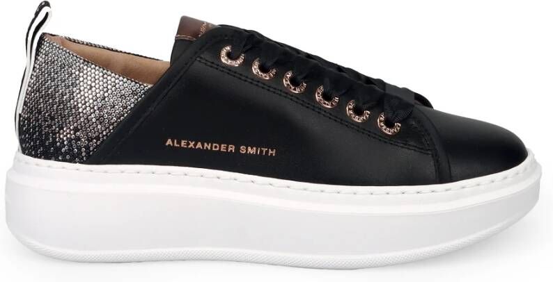 Alexander Smith Wembley Zwarte Leren Sneakers Black Dames