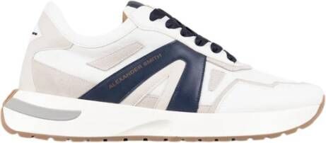 Alexander Smith Wit Blauw Runner Sneakers White Heren