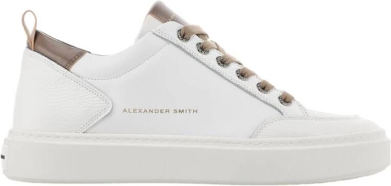 Alexander Smith Wit Bruin Bond Man Sneaker White Heren