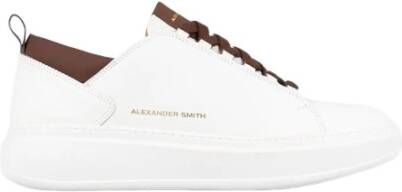 Alexander Smith Wit-Bruin Leren Sneakers Wembley Stijl White Heren