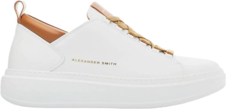 Alexander Smith Wit Cognac Wembley Man Sneaker White Heren