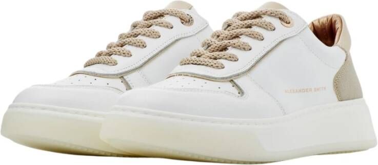 Alexander Smith Wit Goud Harrow Vrouw Sneakers White Dames