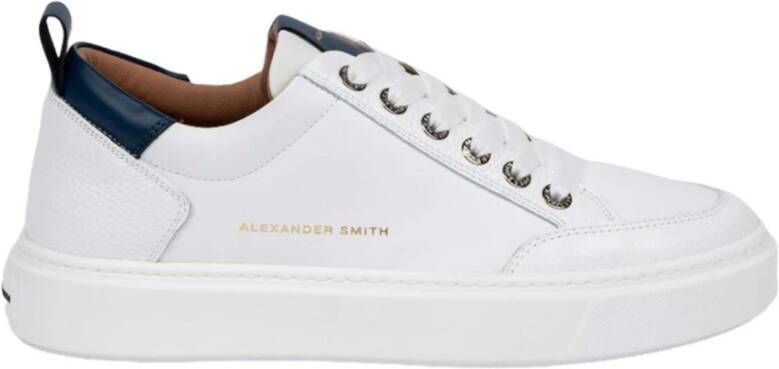 Alexander Smith Witte en Blauwe Bond Sneakers White Heren