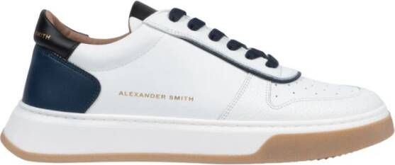 Alexander Smith Witte en Cognac Sneakers White Heren