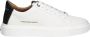 Alexander Smith Witte katoenen sneakers met gehamerd leer White Heren - Thumbnail 1