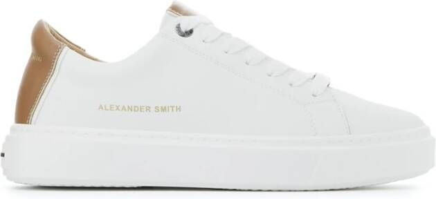 Alexander Smith London Sneakers met Contrasterende Tong en Achterkant White Heren