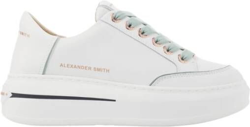 Alexander Smith Witte Lichtgroene Lancaster Gate Sneakers Multicolor Dames