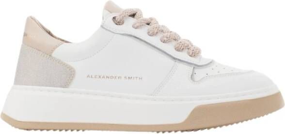Alexander Smith Witte Nude Leren Sneakers White Dames