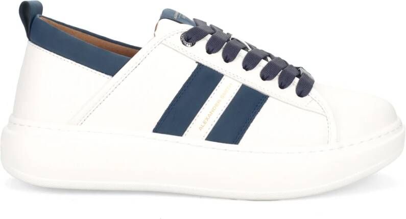 Alexander Smith Eco Wembley Leren Sneaker Wit Blauw White Heren