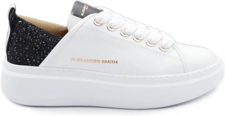 Alexander Smith Witte zwarte sneakers voor vrouwen White Dames