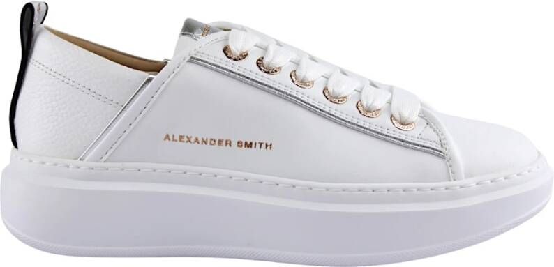 Alexander Smith Zilver Witte Sneakers White Dames