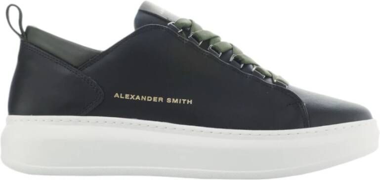 Alexander Smith Zwart Blauw Wembley Man Sneaker Black Heren