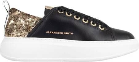 Alexander Smith Zwart Goud Wembley Vrouw Sneakers Black Dames