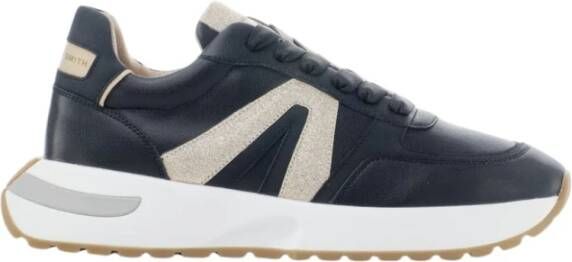 Alexander Smith Zwarte Polyester Sneaker met Gouden Details Black Dames